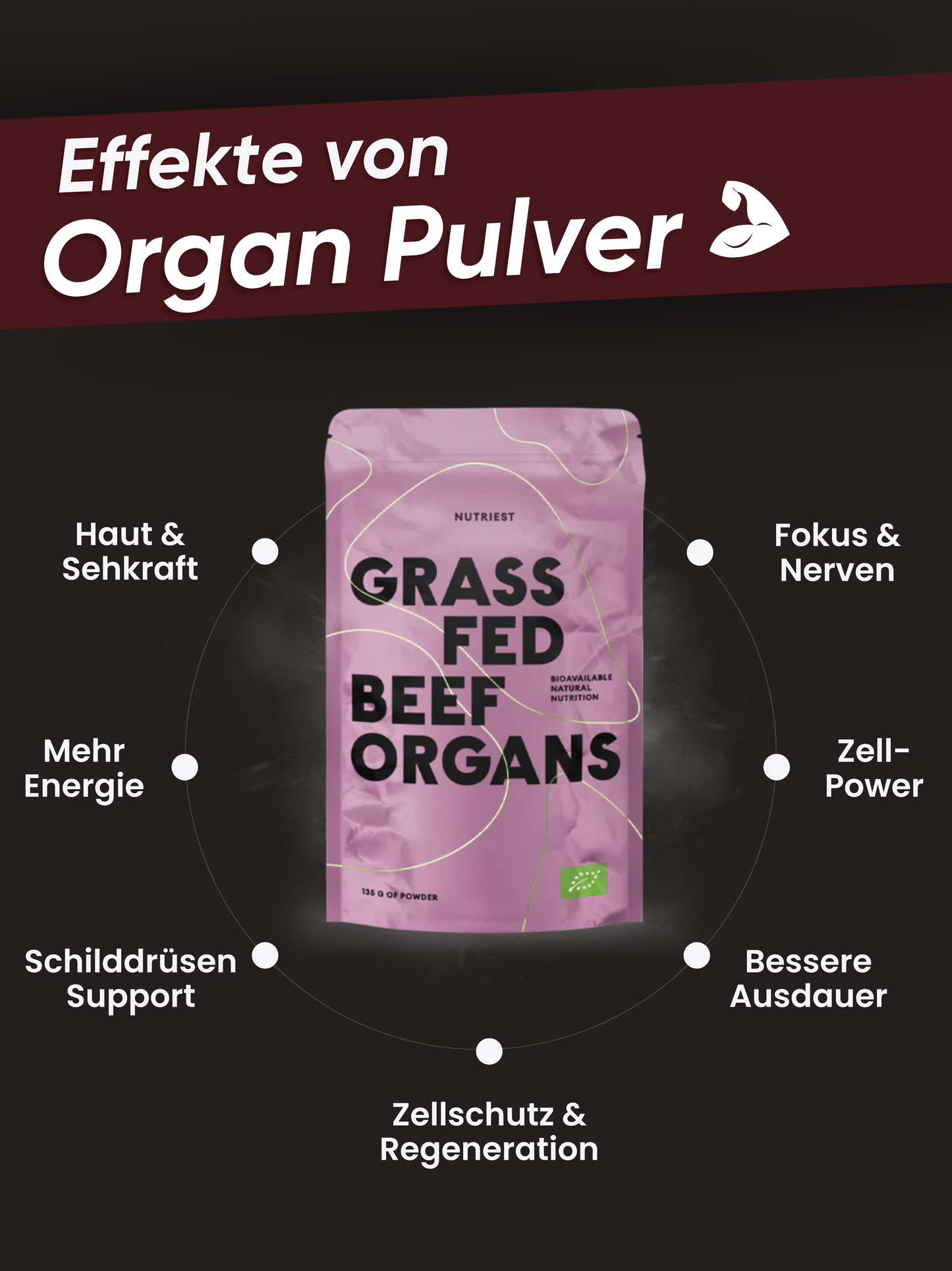 Organic Grass Fed Desiccated Beef Organ Complex Powder