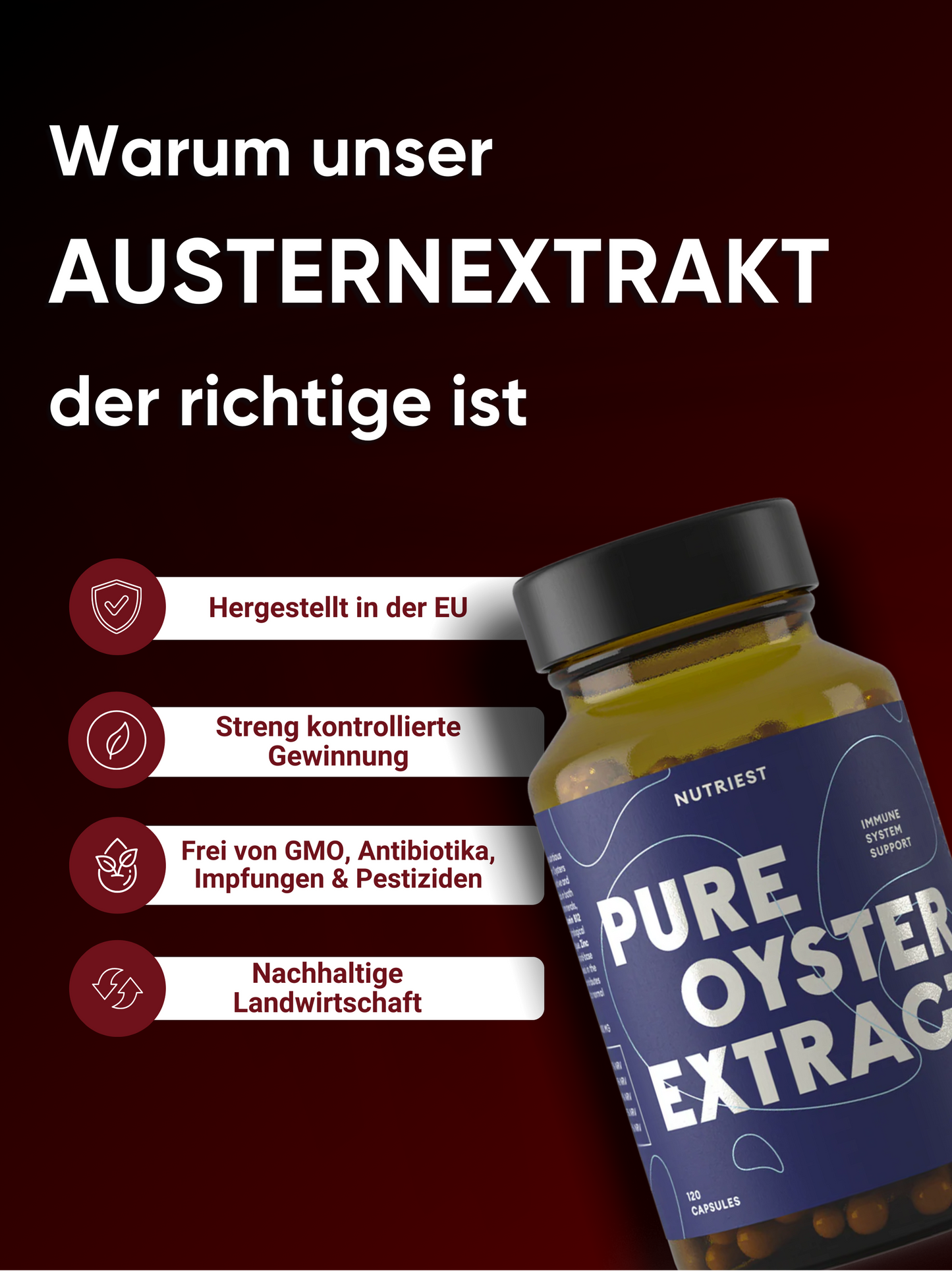 Reiner Austernextrakt in Kapseln