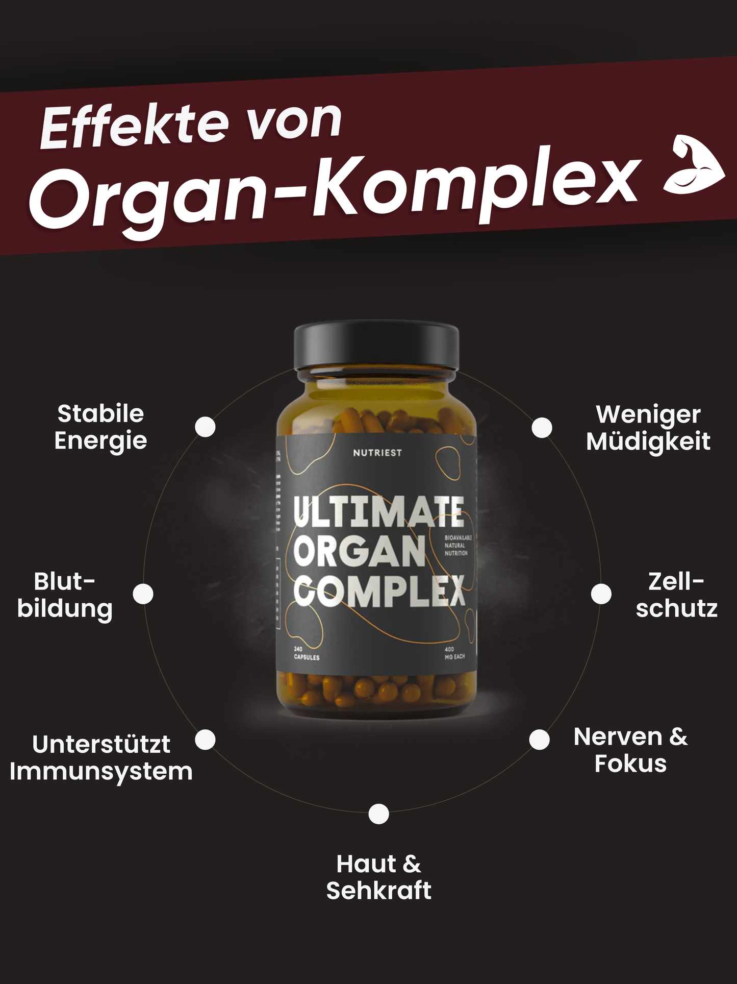 Getrockneter Bio Weiderind Ultimate Organ-Komplex in Kapseln