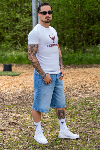 Das Raw Animal T-Shirt in klassischem Weiss
