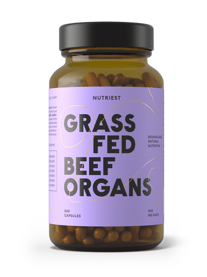Getrocknete Bio Weiderind Beef Organs in Kapseln