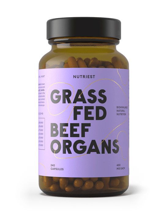 Getrocknete Bio Weiderind Beef Organs in Kapseln