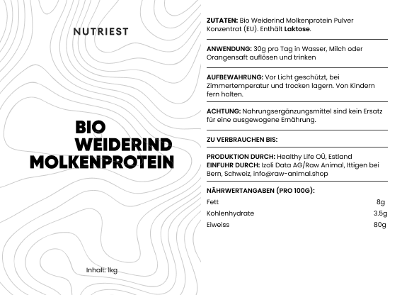Premium Whey Protein aus Bio Weidemilch